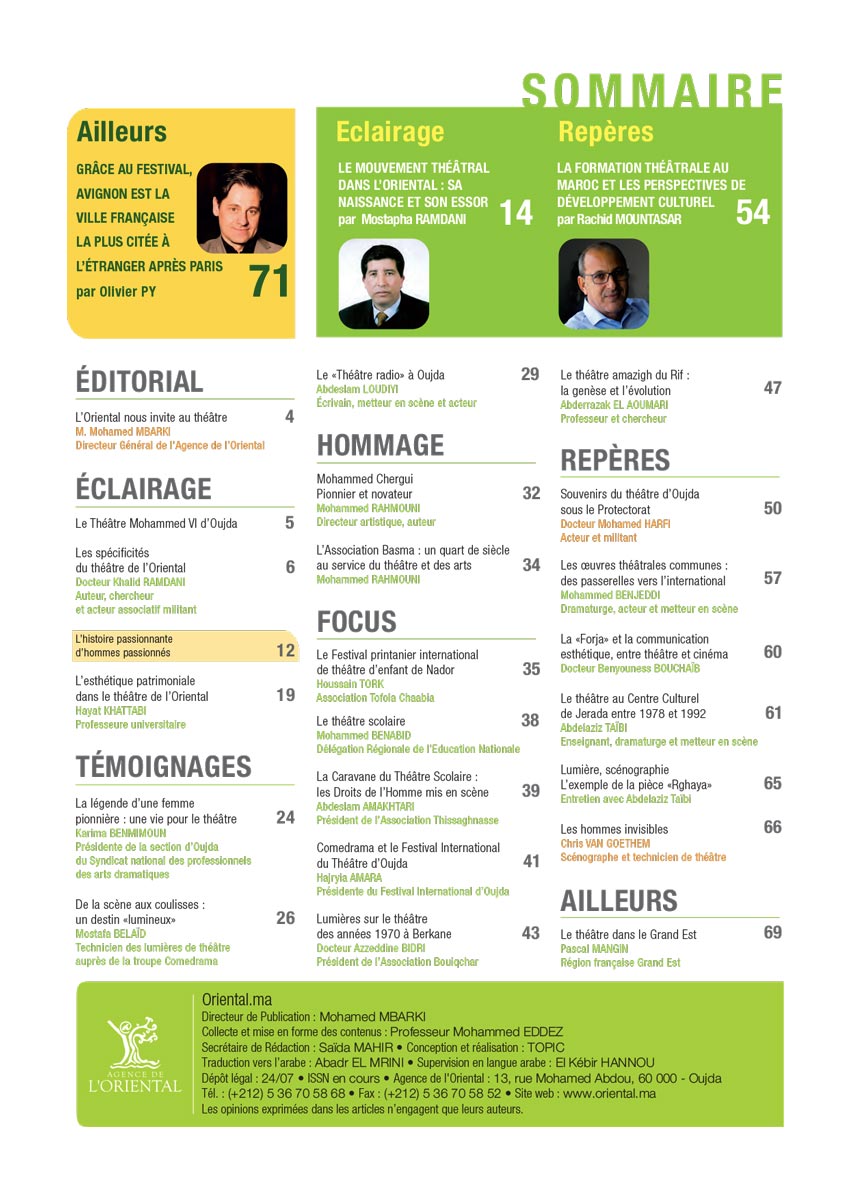 Sommaire de Revue N°20 : Théâtre, création, territoires, les lumières du développement – VF