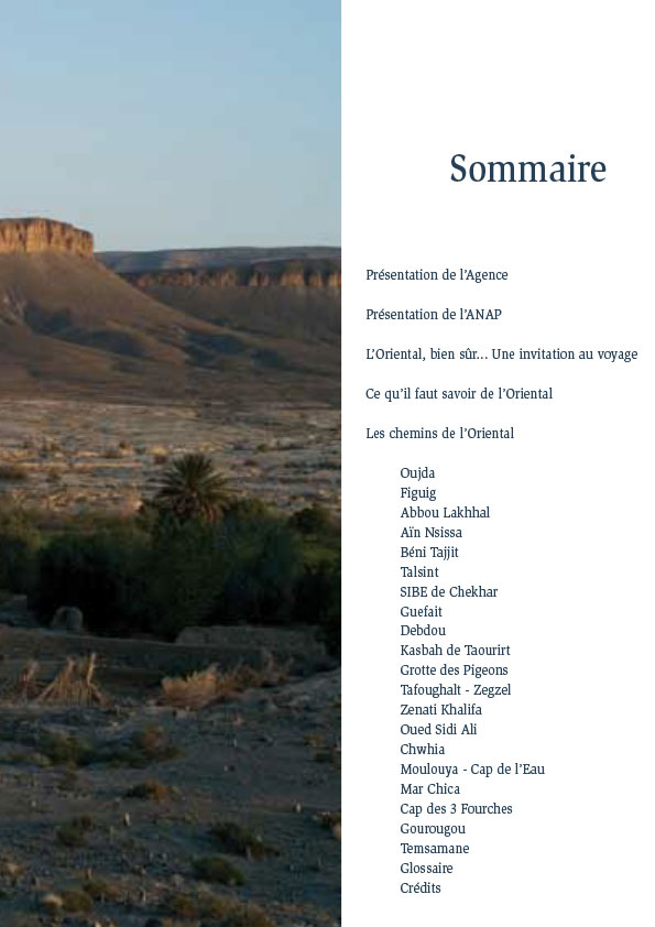 Sommaire de Guide de la randonnée dans l’Oriental marocain