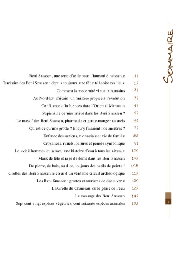 Sommaire de Massif des Beni Snassen, une mémoire pour l’humanité