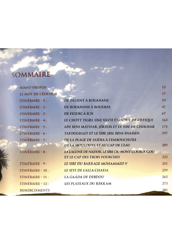 Sommaire de A la Découverte de la faune du Maroc oriental