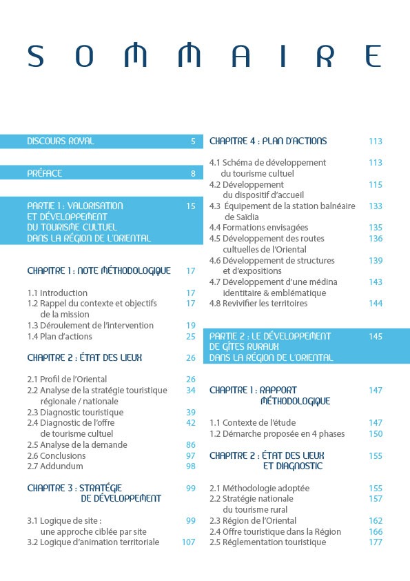 Sommaire de Tourisme culturel et rural