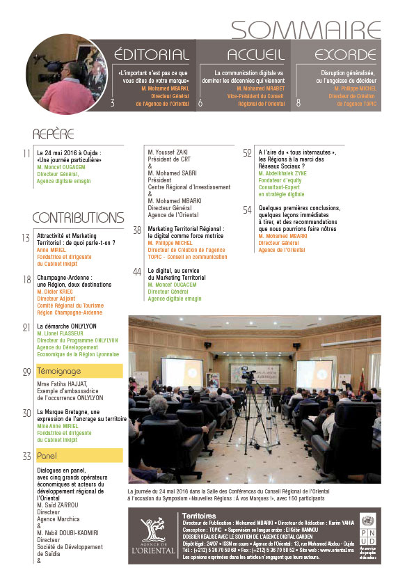 Sommaire de Développement des Territoires N°3