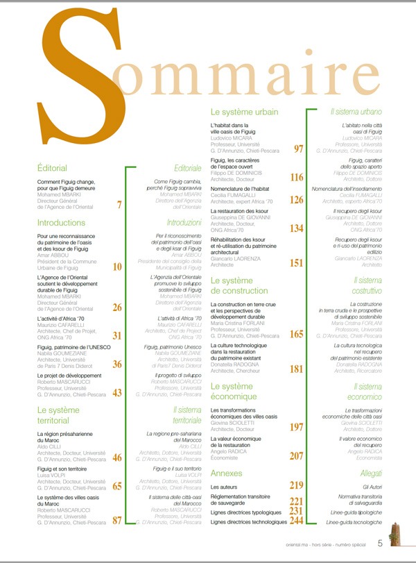 Sommaire de Figuig Français- Italien
