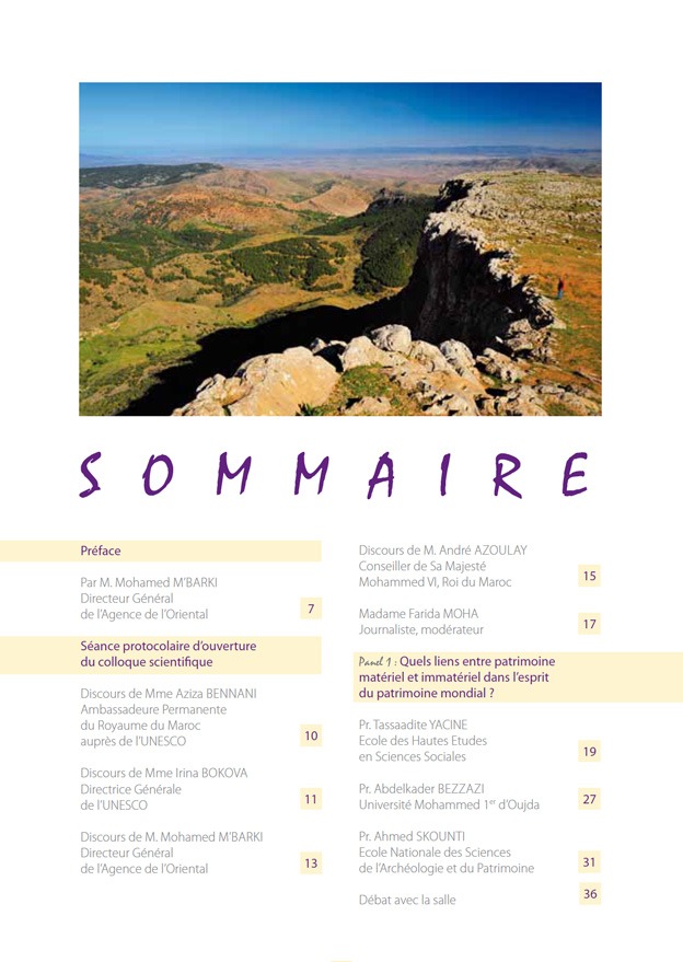 Sommaire de Actes du colloque international UNESCO (Version Française)