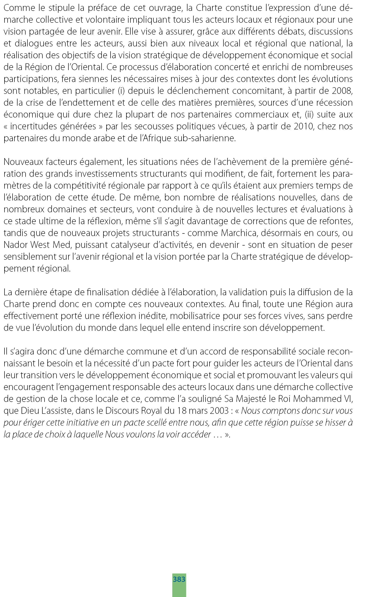 Sommaire de 2003-2013 de l’initiative Royale au développement régional Tome 1  Version Française